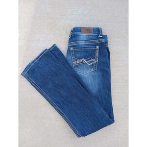 BKE Denim Jeans Womens 29L Blue Bootcut Payton Thick Stitched Low Rise Stretch